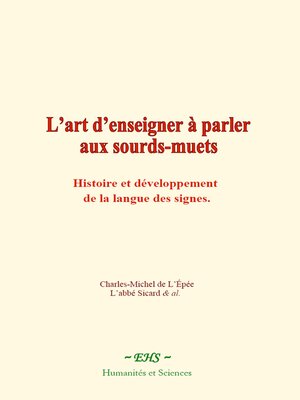 cover image of L'art d'enseigner à parler aux sourds-muets
